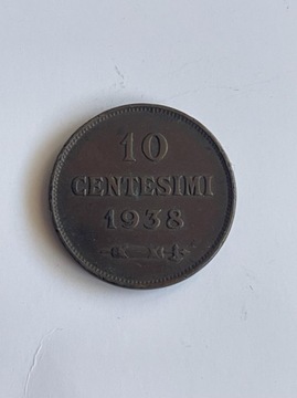 San Marino 10 centesimi 1938 rok