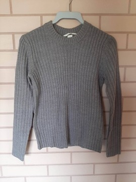 Szary sweter w prążek - rozmiar XS - H&M 