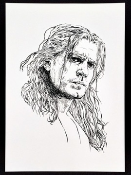 Rysunek Witcher Henry Cavill portret Wiedźmin