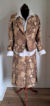 Złoto-brązowy kostium vintage floral S/M