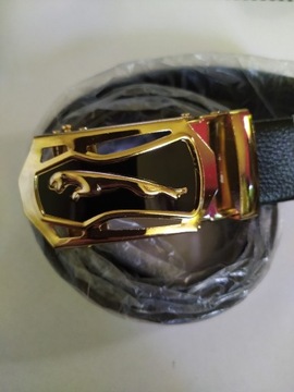 Nowy pasek skórzany Jaguar złoty automat