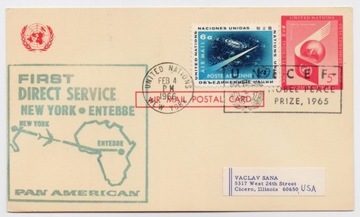 I lot PAN AM New York - Entebbe (Uganda) 1966 rok