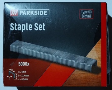 Zszywki PARKSIDE typ 53 długość 4mm 5000 szt