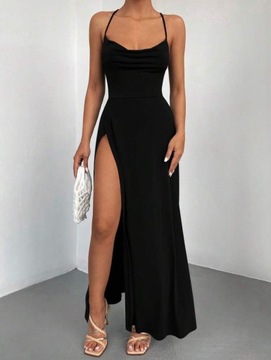 Czarna sukienka na ramiączkach elegancka