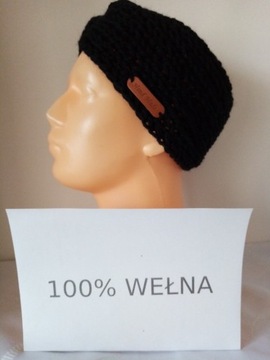 Opaska na głowę; turban, handmade;  100% WEŁNA