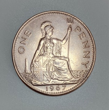 Moneta one penny 1967 rok - Wielka Brytania