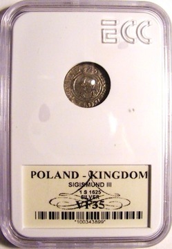 KRÓLESTWO POLSKIE ZYGMUNT III 1 S 1625 Ag GRADING