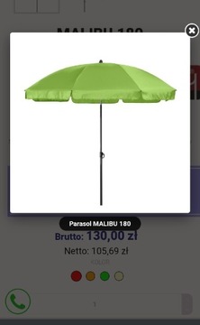 Parasol plażowy Doppler / model Derby Malibu 180  