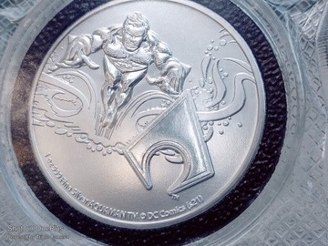 Srebrna moneta Aquaman Niue 2022 DC Comics 1 oz