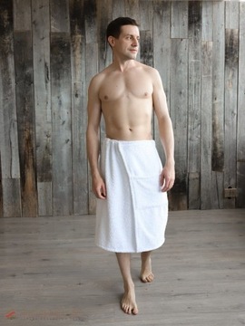 Kilt (ręcznik) męski na prezent biały 80x150
