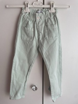 Spodnie jeansy Zara 104 miętowe 