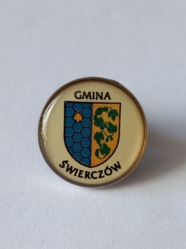 Herb gmina Świerczów przypinka pin odznaka wpinka