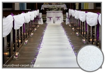 Wykładzina dywan chodnik do ślubu biała