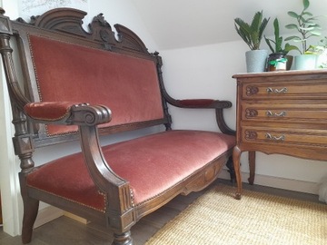 Piękną sofa kanapa dwuosobowa antyk