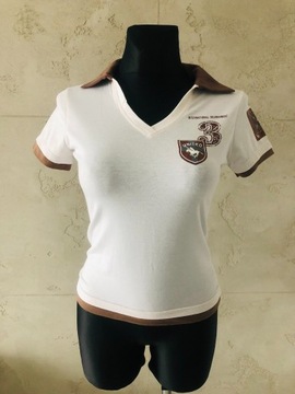 NOWA Biała bluzka t-shirt kołnierzyk bserek S 36