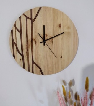 Zegar ścienny drewniany loft industrial design