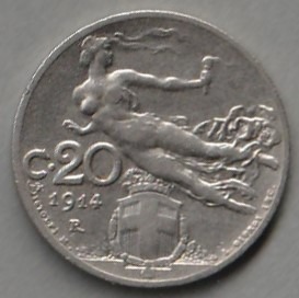 Włochy 20 centesimi 1914