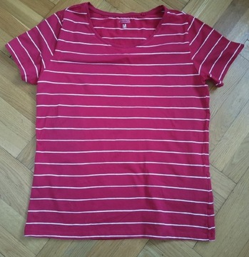 Tshirt czerwona koszulka paski bluzka 38 24 hm