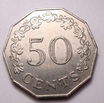 Malta 50 cents 1972 ŁADNA!