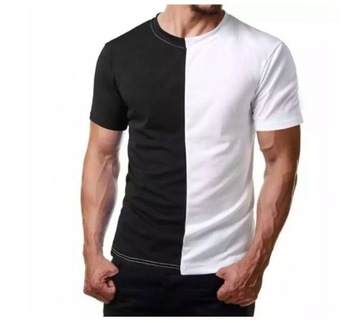 T-Shirt dwukolorowy czarno biały