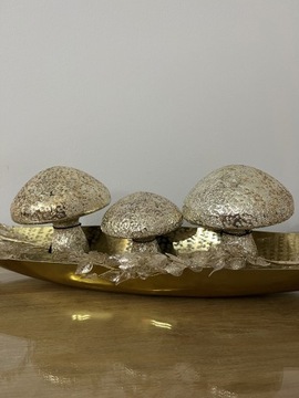 Metalowy złoty grzyb dekoracja prezent