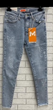 Spodnie jeans motylki M.Sara   rozm. S