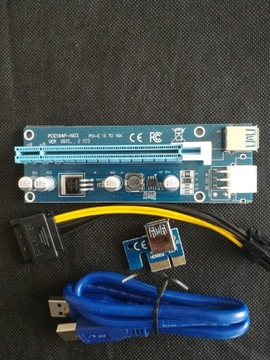 Riser adapter PCI-E 1x na 16x USB 3.0 