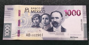 Meksyk 1000 pesos 2019 UNC