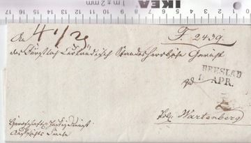 Niemcy BRESLAU List koperta dokument 1831