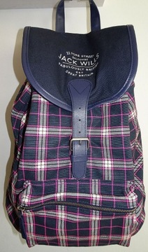 Jack Wills poręczny plecak w kratkę