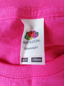 T-shirt Fruit of the Loom 140 różowy NOWY