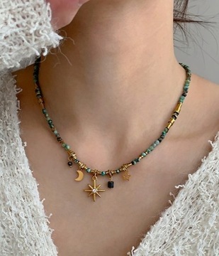 Naszyjnik choker boho gwiazdka