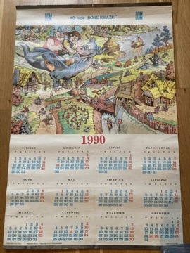 Kalendarz ścienny Kajko i Kokosz 1990r-unikat!!