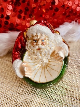 duża bombka spory Święty Mikołaj plus size brokat