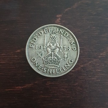 1 Shilling / szyling 1938 srebro szkocja