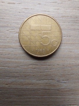 Holandia 5 centów 1989 stan III Beatrix