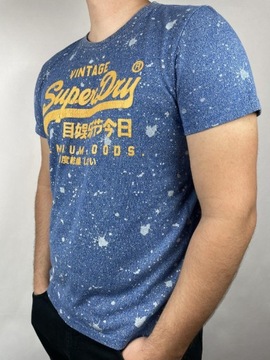 Superdry Niebieski T-shirt - Rozmiar XL