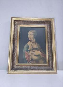 Obraz Dama z Łasicą Reprodukcja Z NRD L. Da Vinci