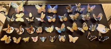 Antyki. Porcelana. Motyle. Piękna kolekcja 35 szt.