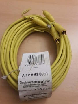 Nowy kabel RCA z uziemieniem made in germany 500cm