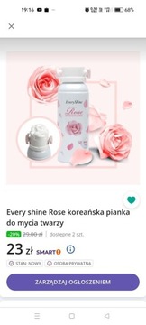 Every shine Rose koreańska pianka do mycia twarzy 