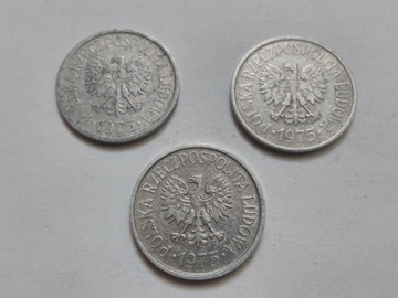 MONETA POLSKA PRL 20 GROSZY 1975 OB 033 3 SZT.