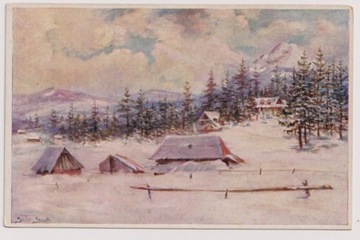 S. SASKI  1939r. Cyrhla Toporowa w zimie   h435