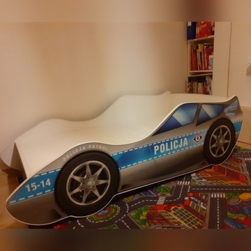 łóżko AUTO POLICYJNE materac 80/160 jak nowe
