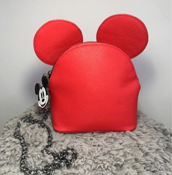 Czerwona torebka na łańcuszku myszka miki