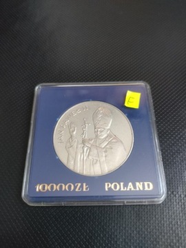 Srebro Ag 10 000 zł Jan Paweł II 1987 pudełko ŁADNY STAN PROMOCJA ZAPRASZAM
