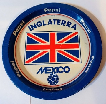 Metalowy talerz Pepsi/ MŚ 1986 Anglia
