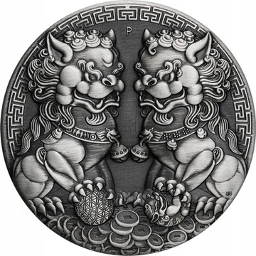 Chinese Myths and Legends: Double Pixiu Antiqued 