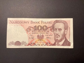 100 złotych zł Waryński seria TH 1988