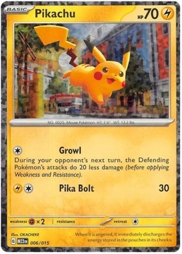 Karty Pokemon McDonald's - Holo Pikachu 006/015 